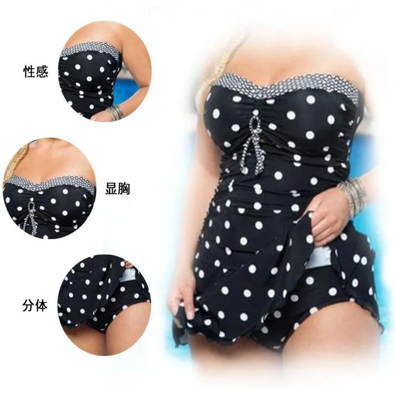 2019 купальник женский бикини юбка плюс размер винтажный Ретро купальный костюм в