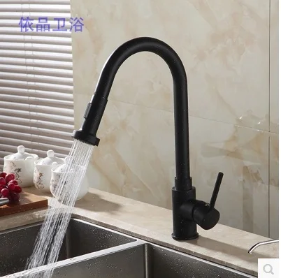 Мода тип тянуть горшки овощи горячей и холодной кран раковины черный античная