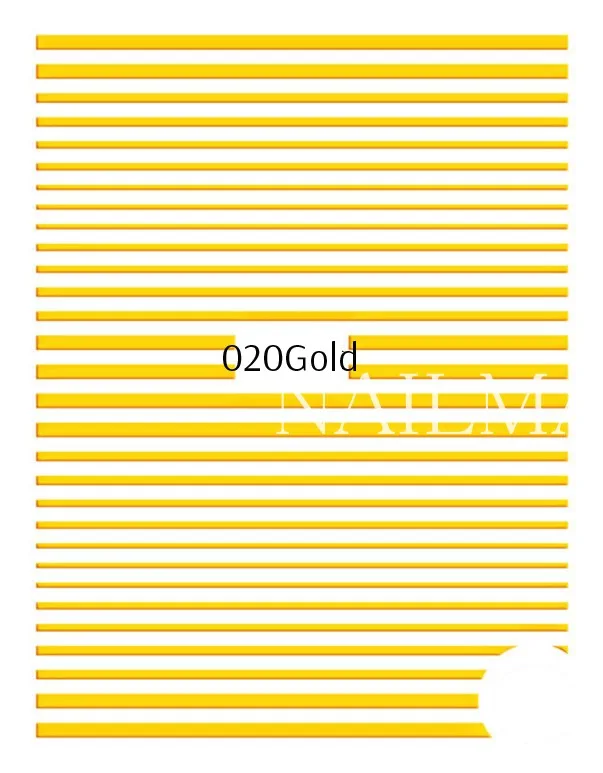 020Gold 1 лист, золотые кривые полосы, 3D наклейки для ногтей, клейкие ленты, наклейки, наклейки для маникюра, наклейки для ногтей - Цвет: 020Gold