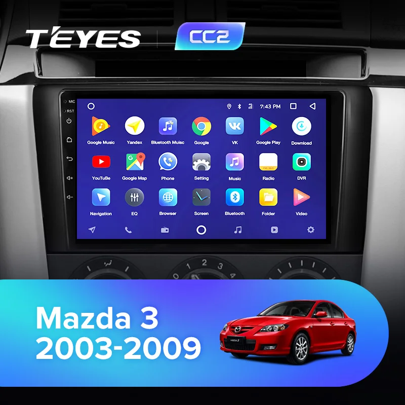TEYES CC2 Штатная магнитола для Мазда 3 1 Mazda 3 1 2 BK 2003 2007 2008 2009 2010 2013 Android 8.1, до 8-ЯДЕР, до 4+ 64ГБ 32EQ+ DSP 2DIN автомагнитола 2 DIN DVD GPS мультимедиа автомобиля головное устройство