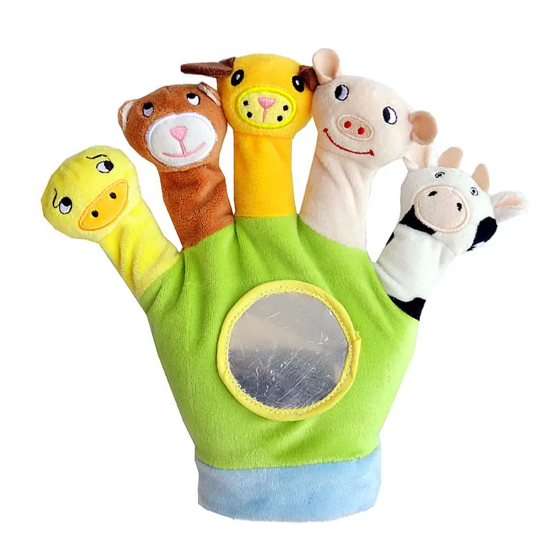 Милые детские перчатки животные пальчиковые куклы игрушка для малышей Детские