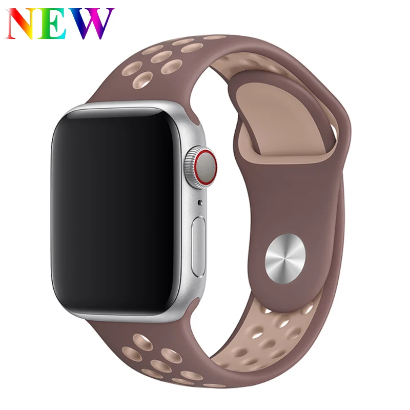 Particle Beige Ремешок для apple watch 42 мм 38 мм силиконовый браслет correa iwatch 5 4 3 2 44 мм 40 мм спортивный браслет pulseira аксессуары для apple watch - Цвет ремешка: Particle Beige