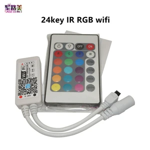 24key IR RGB wifi Magic Home DC5V 12 в 24 в Bluetooth беспроводной WiFi контроллер, RGB/RGBW IR RF светодиодный контроллер для 5050 WS2811 WS2812B светодиодный пиксель полосы - Цвет: 24key IR RGB wifi