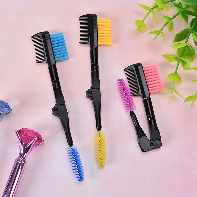 Двойная расческа для наращивания Складная Расческа ресниц Кисть макияжа