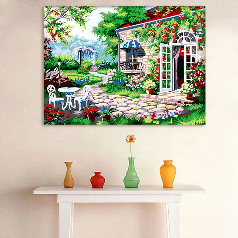 coloring by numbers House Garden Flowers modular painting digital paint diy | Дом и сад