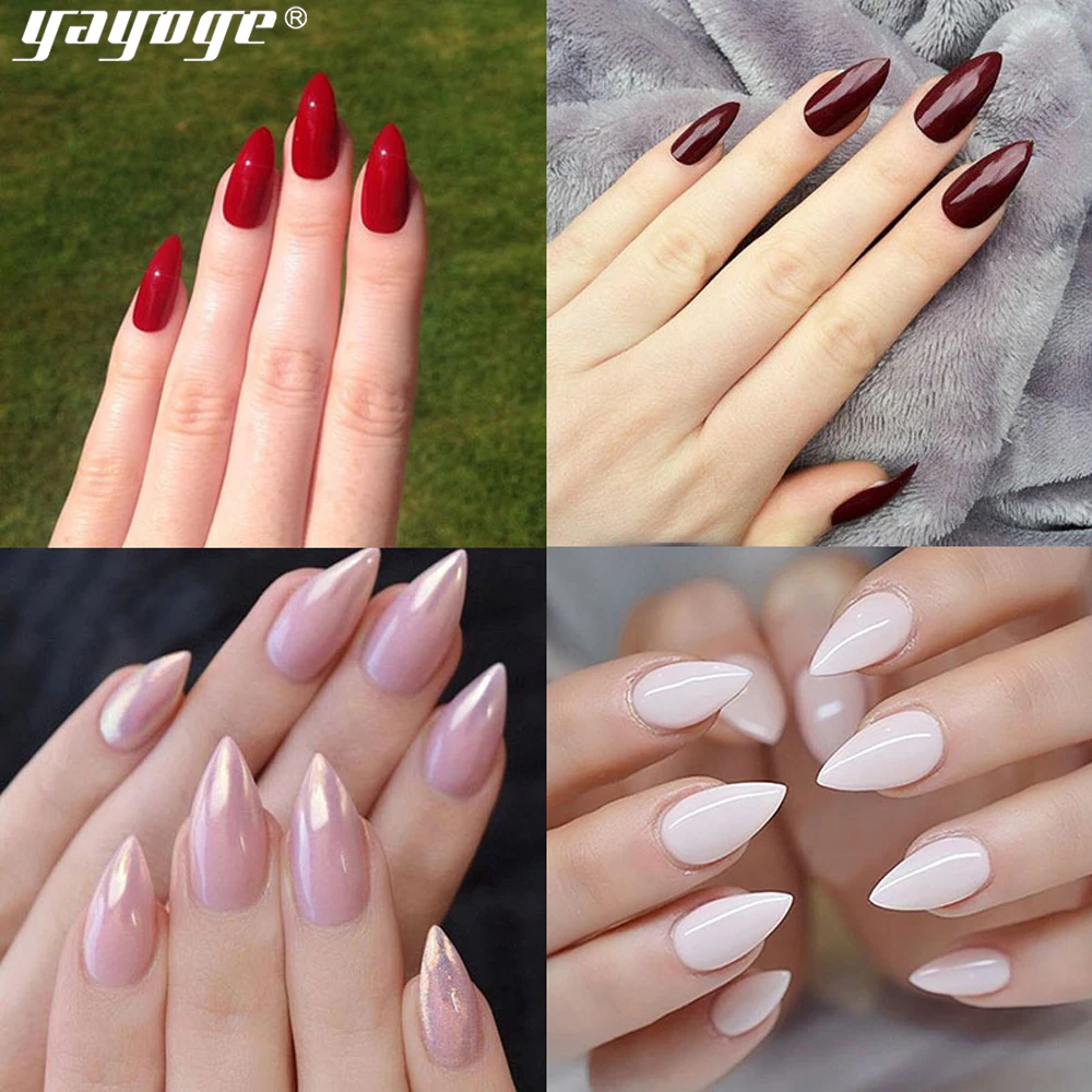 Yayoge 100 шт. белый натуральный Цвет французский Seamless False Nails 10 типа длинная акриловая сплетенная Пресс on Nails Советы Маникюр "сделай сам"