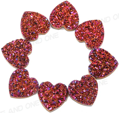 A09 Amethyst Любовь Сердце Форма красивый цвет Druzy камень Горячая Свободные натуральный друзовидный камень Бусины - Цвет: A09 Amethyst