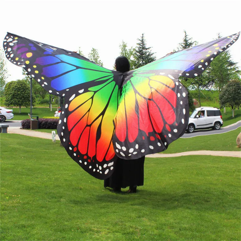 Крылья танцевальные женские радужные с поворотом на 360 градусов | Тематическая