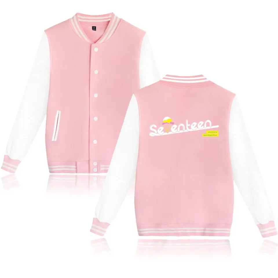 

Korean Boy Group Seventeen Jacket idol group Seventeen Clothes Kpop Seventeen Sweatshirt Baseball Jacket For Young Plus Size