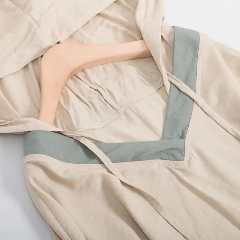 Женский весенний костюм из двух предметов лоскутный топ с капюшоном и длинными