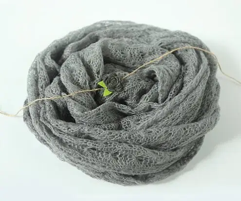 3wrap n headband 40x150 см реквизит для фотосъемки новорожденных плед из ангорской козьей шерсти+ повязка на голову, набор трикотажных фотографий, эластичная ткань для младенцев, аксессуары - Цвет: 3wrap n headband