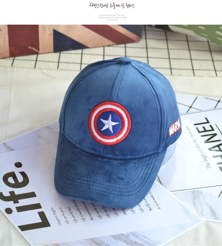 US Captain Blue Новинка; замшевые бейсбольные кепки с вышитыми буквами; Детские повседневные бейсболки; Кепка для мальчиков и девочек; регулируемая хлопковая кепка для папы - Цвет: US Captain Blue
