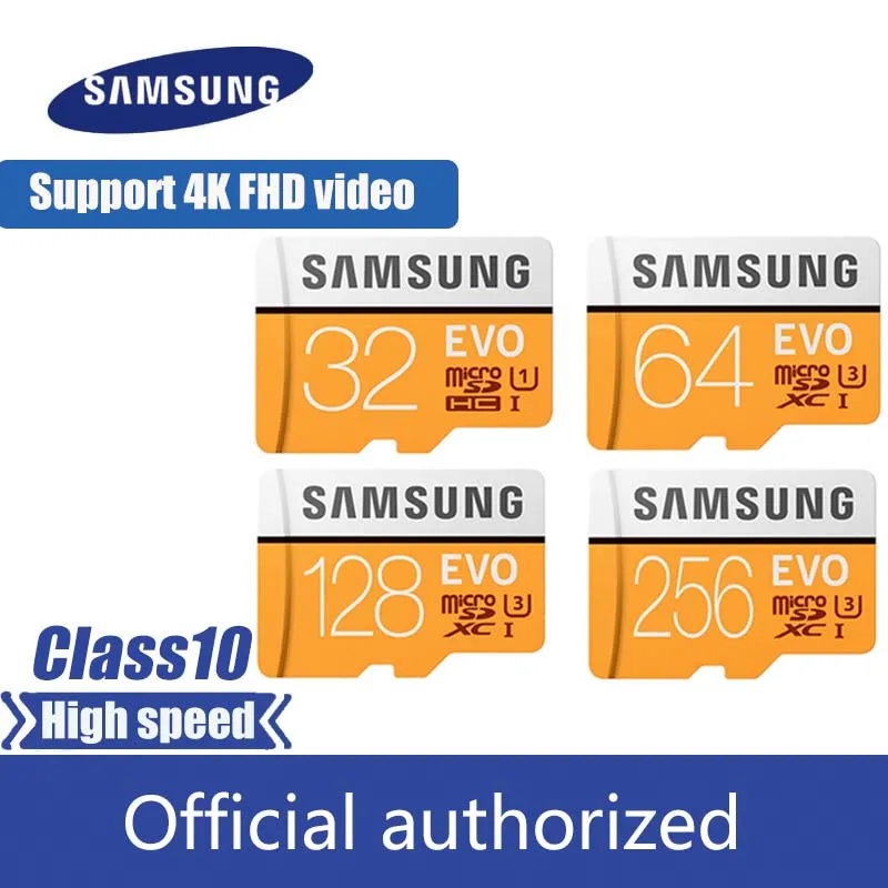 Samsung карты MicroSD объемом памяти 32 Гб или 64 ГБ, 128 ГБ, карта памяти, UHS-I 100 МБ/с. EVO microSDHC SDXC Class10 4K TF карта для смартфона, планшета и т. д