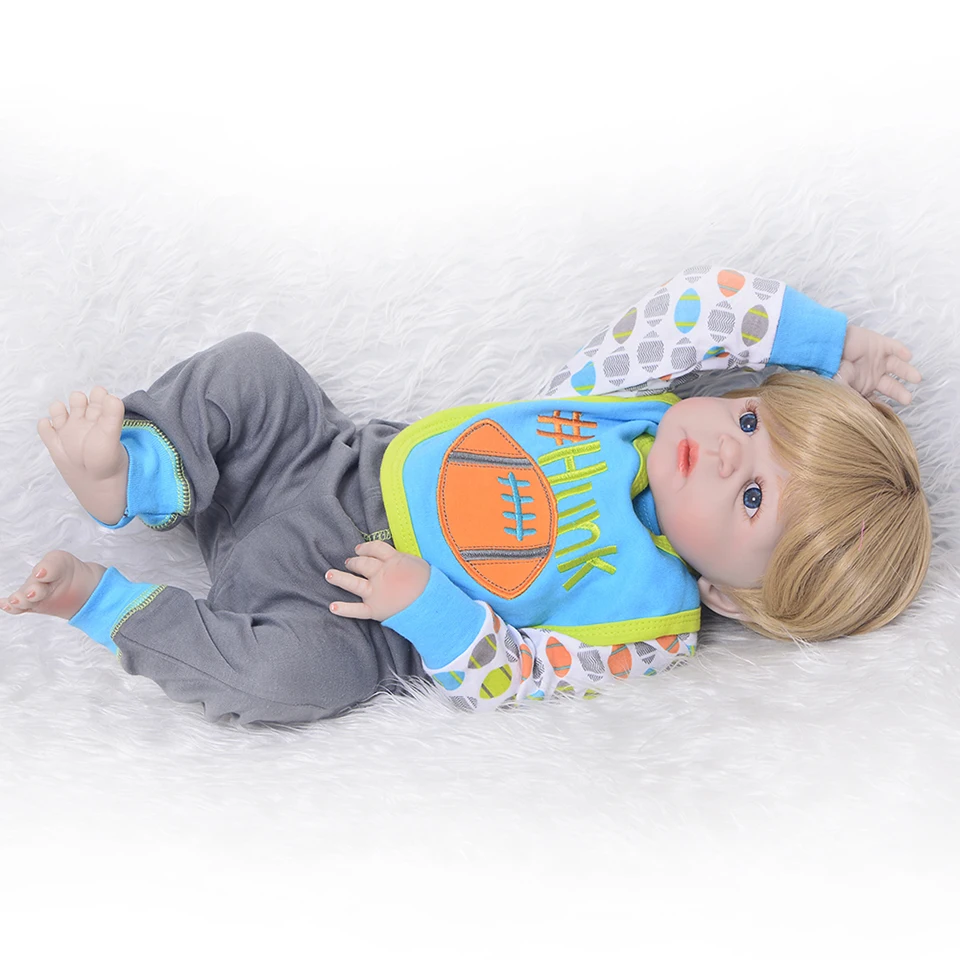 Latest unique 55cm Silicone Reborn boy Boneca Realista Super handsome Baby Dolls For girls Birthday Gift Bebes toy | Игрушки и хобби