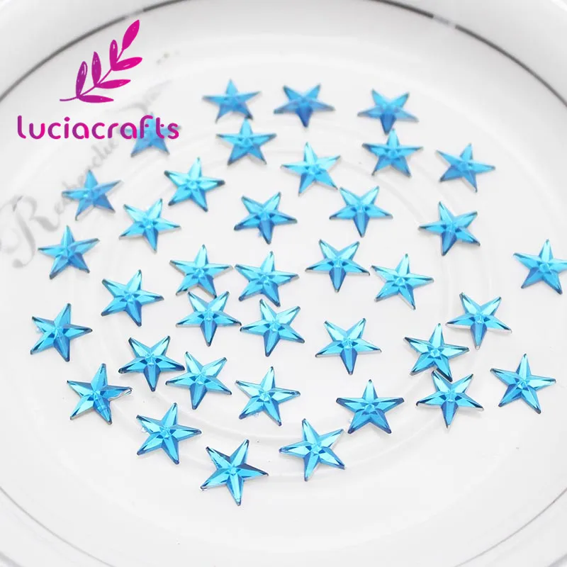 Lucia crafts 200 шт./лот 12 мм в форме звезды Стразы плоская спина, кабошон, поставка украшения DIY аксессуары ручной работы G0405 - Цвет: C8 Blue