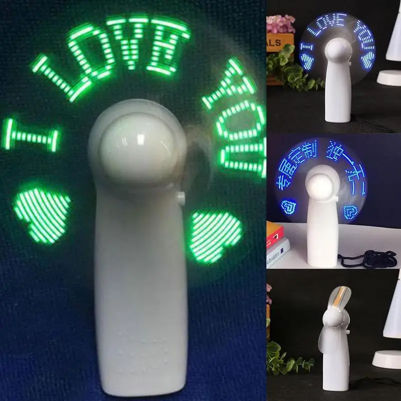 Портативный мини USB светодиодный вентилятор гибкий DIY программируемый светодиодный вентилятор охлаждения программируемый портативный вентилятор любые персонажи сообщения слова