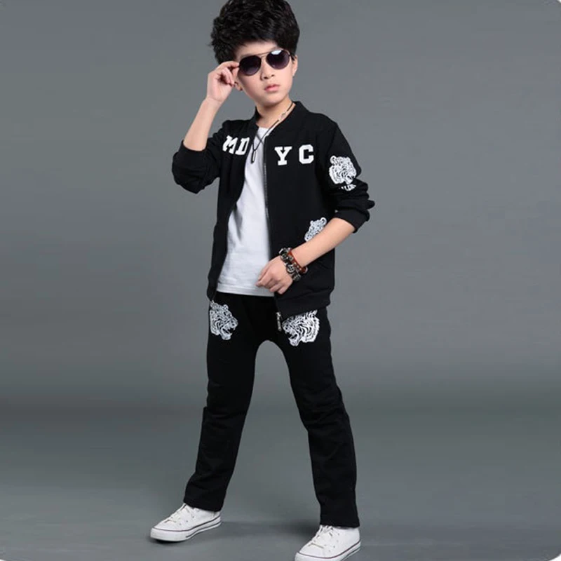 Dosoma/детский спортивный костюм куртка на молнии с принтом тигра и буквами для