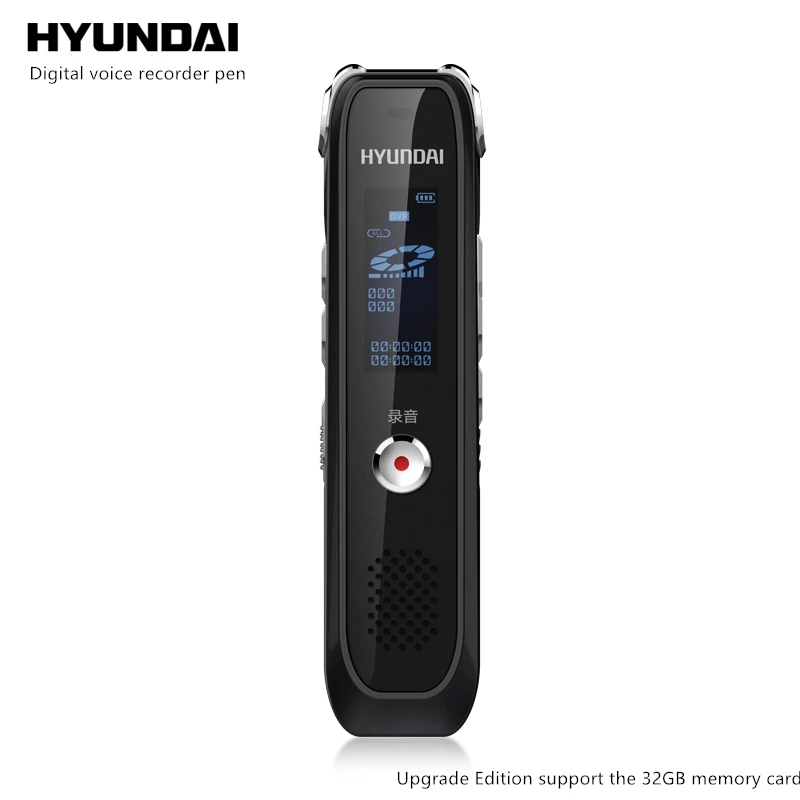 Темно-серый Hyundai 4058 Портативный Профессиональный цифровой диктофон с голосовой активацией ручка диктофон поддерживает USB u-диск MP3 музыкальный плеер Walkman - Цвет: Темно-серый