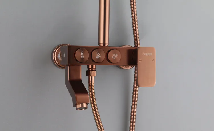 Senducs Space Aluminum Shower Set Rose Gold Bathroom System Hot Sale Single Handle | Обустройство дома
