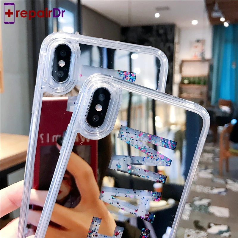 Роскошный чехол для телефона iPhone X XR XS Max Dream зеркальный блестящий динамический