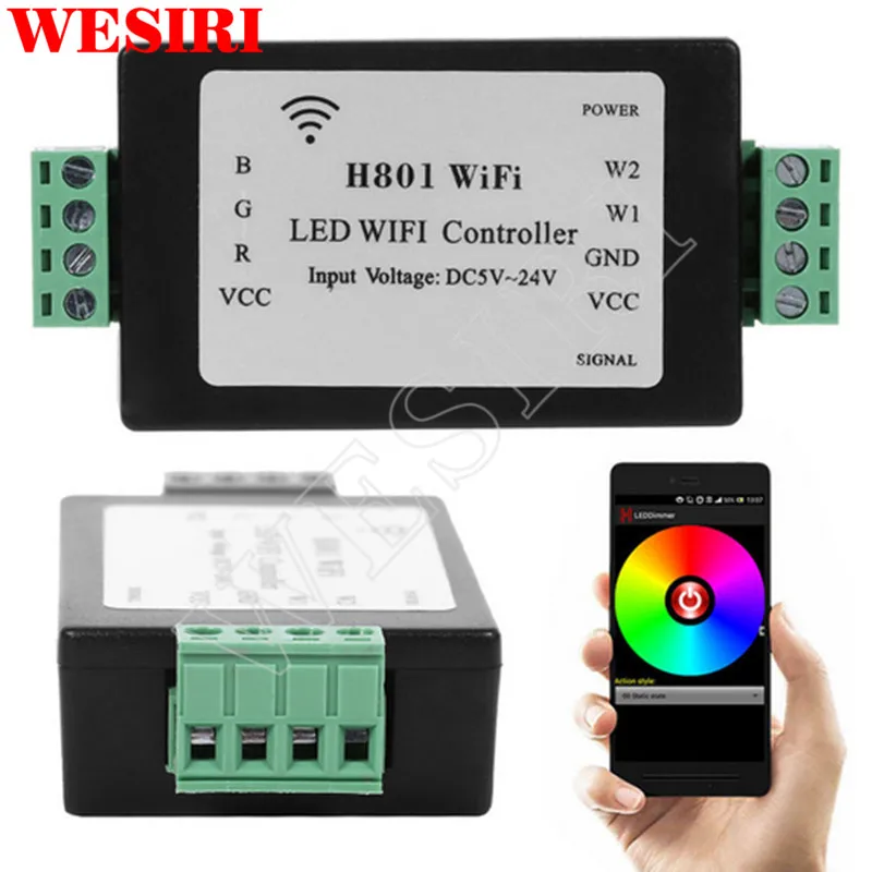 Wi Fi контроллер для светодиодсветильник ленты RGBW H801|Контролеры RGB| |
