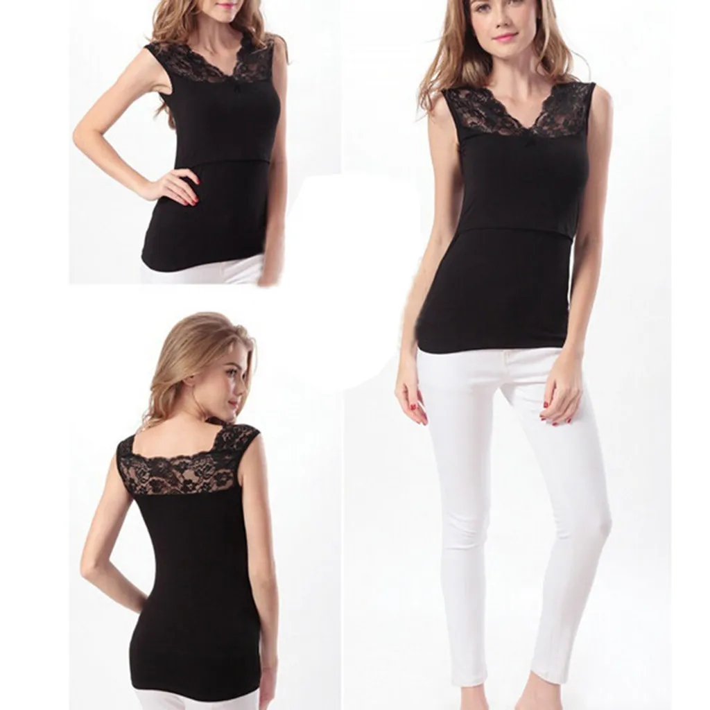 Maternity Summer Sexy Women Fashion Tops Women's Nursing Sleeveles s Leaves Print Tops Breastfeeding T-Shirt Blouse Clothes