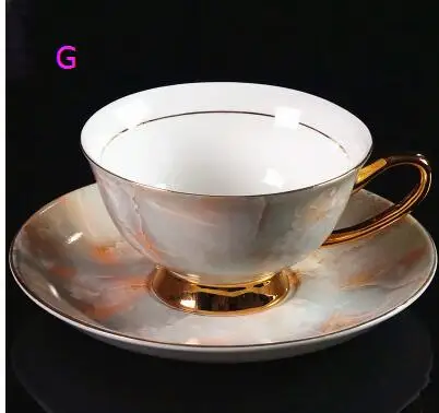 G Retro Palace European bone china coffee cup saucer high-grade British ceramic cup afternoon tea mug saucer set Queen's Cup CL092 - Цвет: G