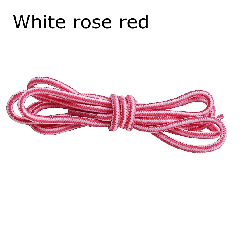 White rose red 1 пара круглых полосатых двухцветных шнурки для обуви унисекс, кожаные шнурки для ботинок, шнурки для уличных спортивных кроссовок, шнурки с ремешком TW2 - Цвет: White rose red