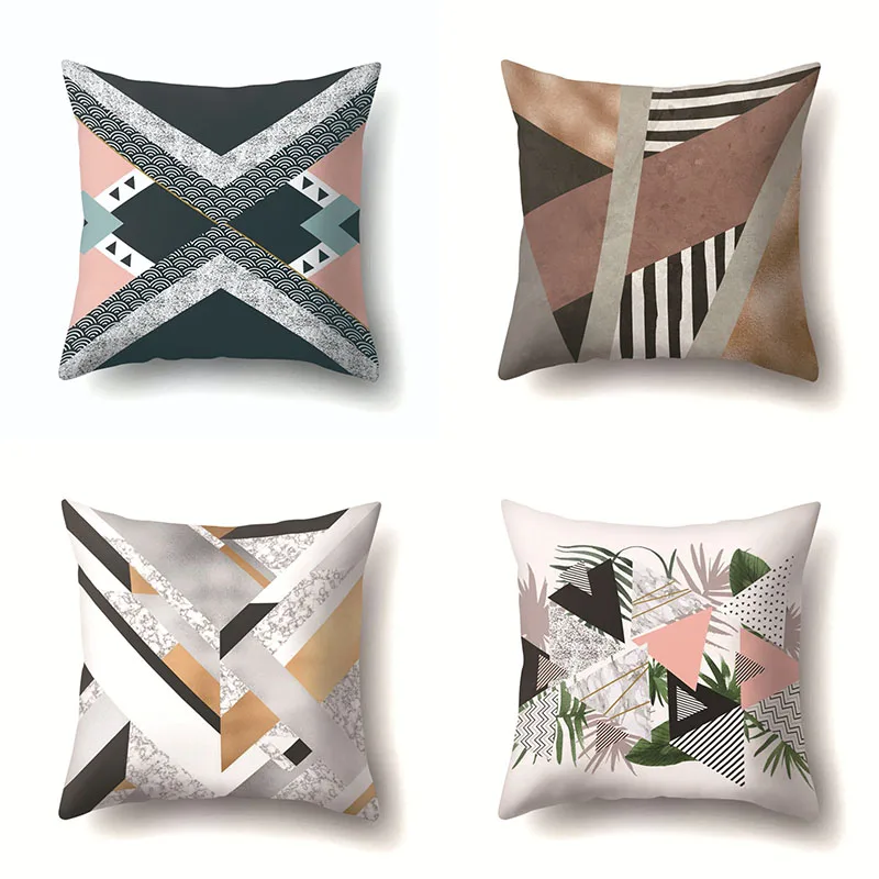 Чехлы для диванных подушек в скандинавском стиле синие льняные хлопковые