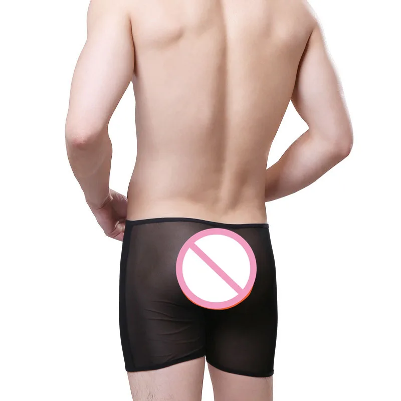 2017 Gay Men Boxers Underwear Net yarn Boxer Spandex cuecas Shorts Slip Mens Manufacturers | Мужская одежда