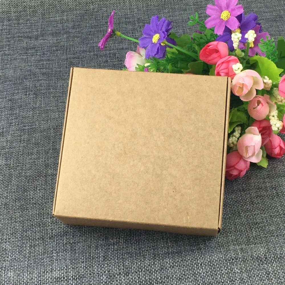 50 шт. коричневая коробка для ювелирных изделий Подарочная крафт упаковка пустая