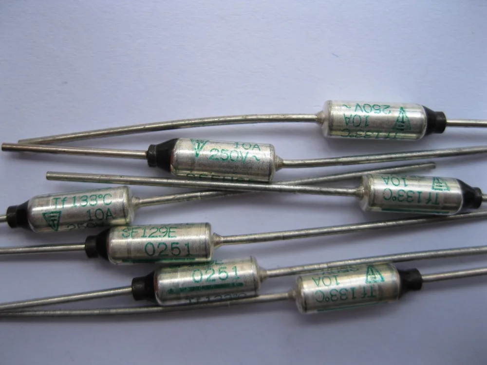 Термопредохранитель Microtemp 133C отсечки 10 А 250 В 12 шт. в партии|microtemp thermal fuse|thermal fuse10a