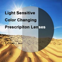 1 61 light sensitive photochromic single vision optical prescription lenses fast and deep gray and brown color changing effect