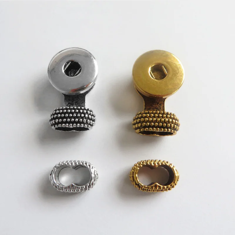 5 Sets Interchangeable Snap Button Clasp Findings For 2 Strands of 6mm Round Leather Cord Bracelet | Украшения и аксессуары
