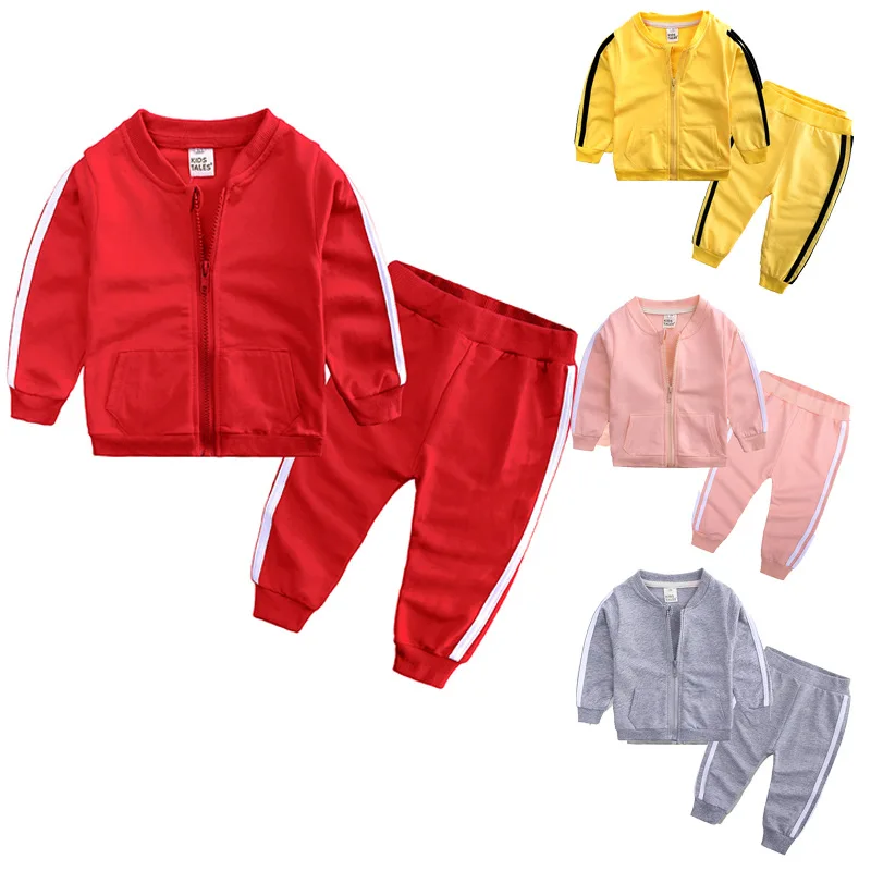 Children Spring Autumn Toddler Cute Kids Sport Clothing Sets with Zipper for Boys &amp Girls | Детская одежда и обувь