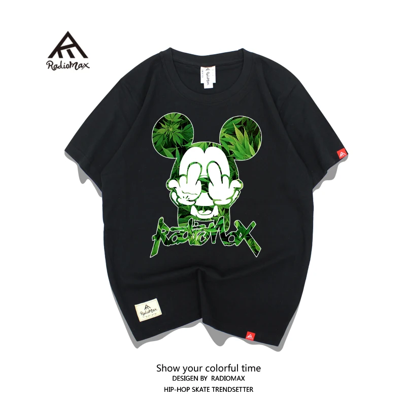 Radiomax Оригинальный модный стиль чистого хлопка Микки в стиле хип хоп Рок