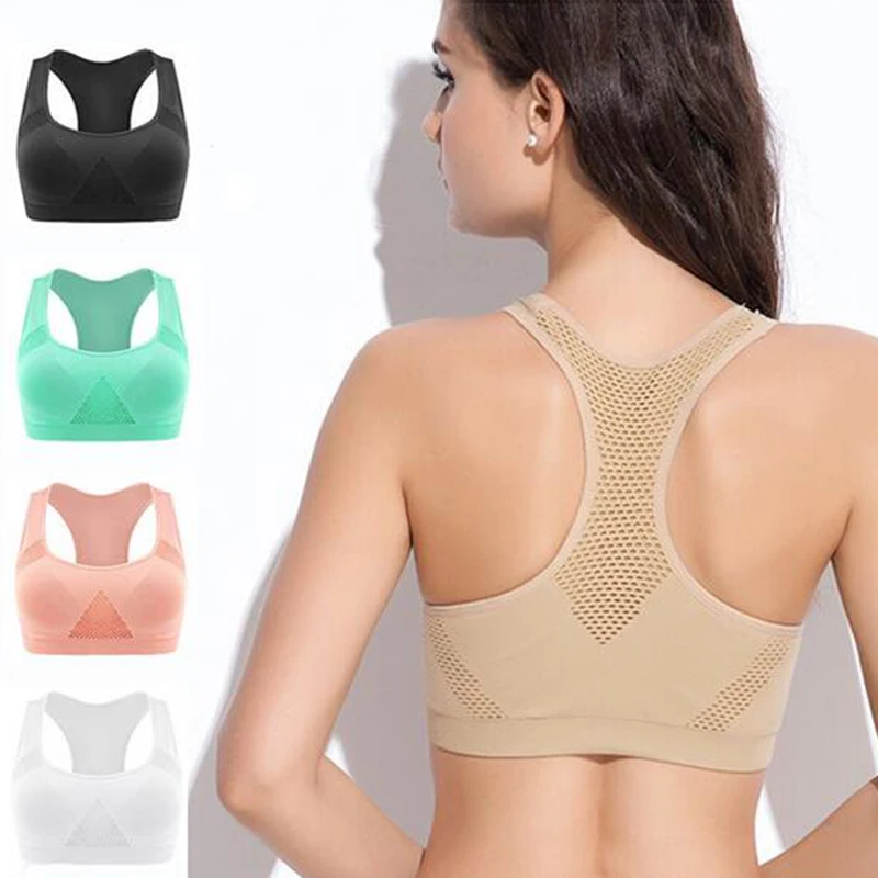 

2019 Womens Push Up Yo-ga Bras Absorb Sweat Padded Brassiere Fitness Seamless Vest Shockproof Underwear Lingerie