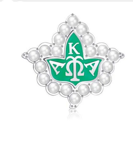 Topvesko Женский клуб греческий брошь большого размера розовый и зеленый AKA лист плюща булавка брошь бижутерия