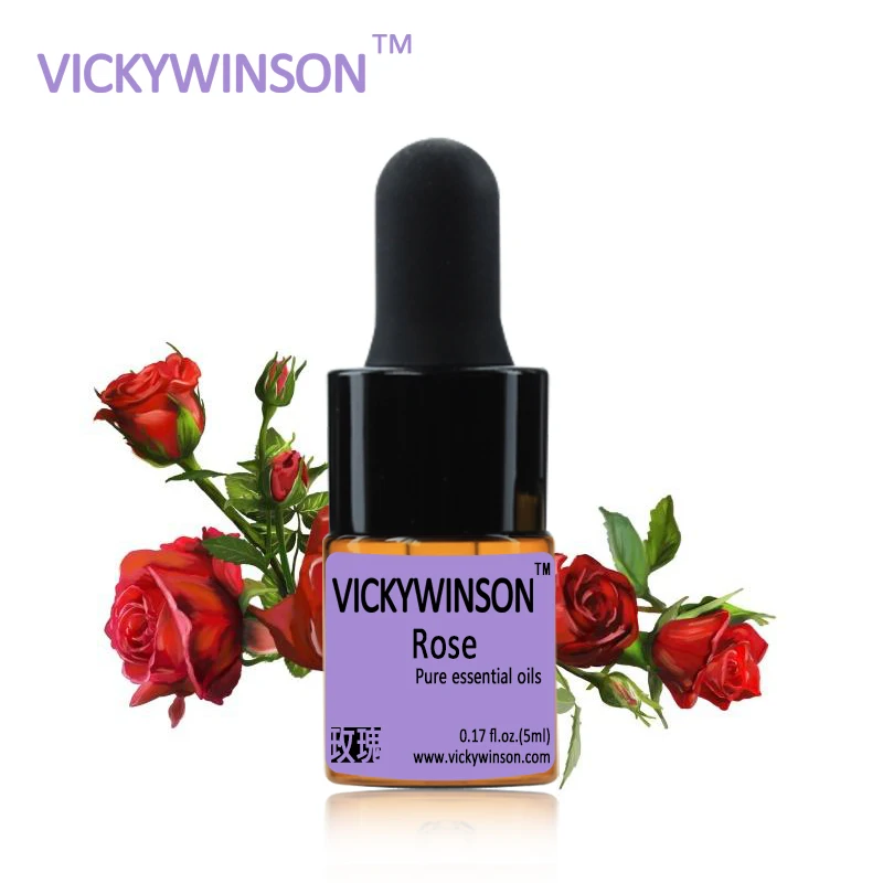 

VICKYWINSON Rose essential oil 5ml 100% Natural Essential Oils Moisturize Hydrating Whitening Pure WD26