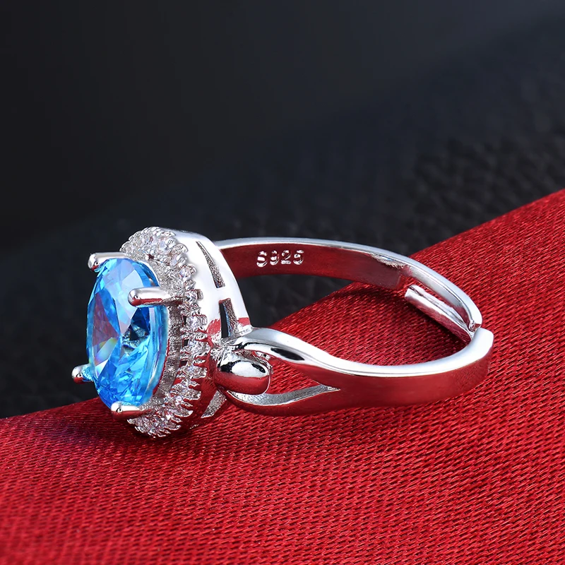 DODO Adjustable Engagement Fidget ​Rings For Women Accessories Wedding Band Oval Blue Stone Cubic Zirconia Vintage Jewelry DD172 |