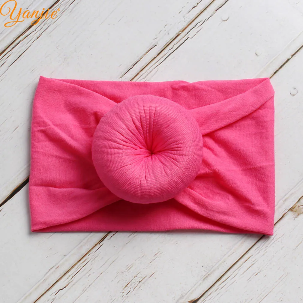 hot pink Широкая мягкая нейлоновая эластичная повязка на голову, классический европейский стиль, подходит для всех детей, девочек, аксессуары для волос, головной убор - Цвет: hot pink