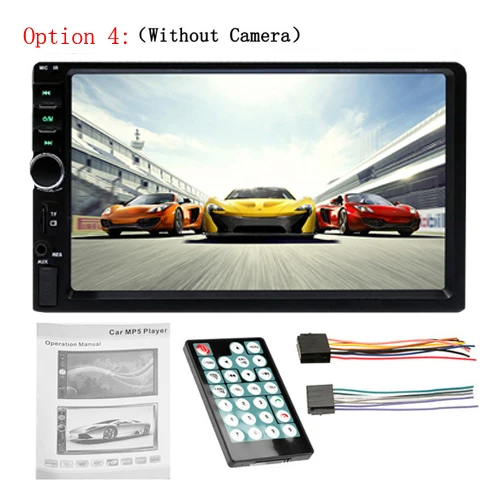AMPrime 7018B 2 Din автомагнитола HD Авторадио lcd сенсорный экран автомобиля стерео MP5 плеер Поддержка камеры заднего вида с пультом дистанционного управления - Цвет: Option 4