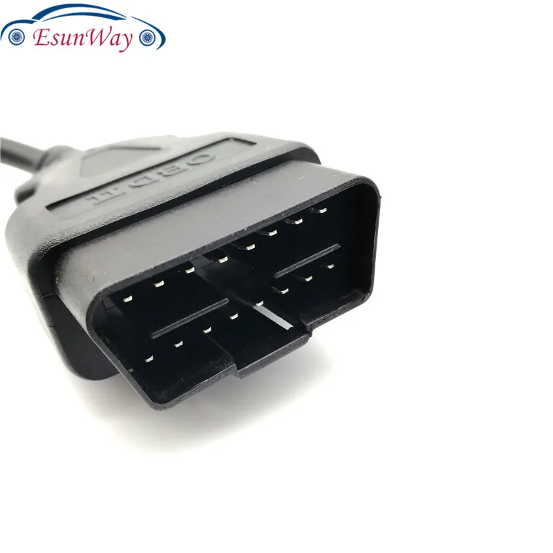 Диагностический кабель удлинитель с 16 контактным штекером OBD2 30 см|obd connector female|obd 2