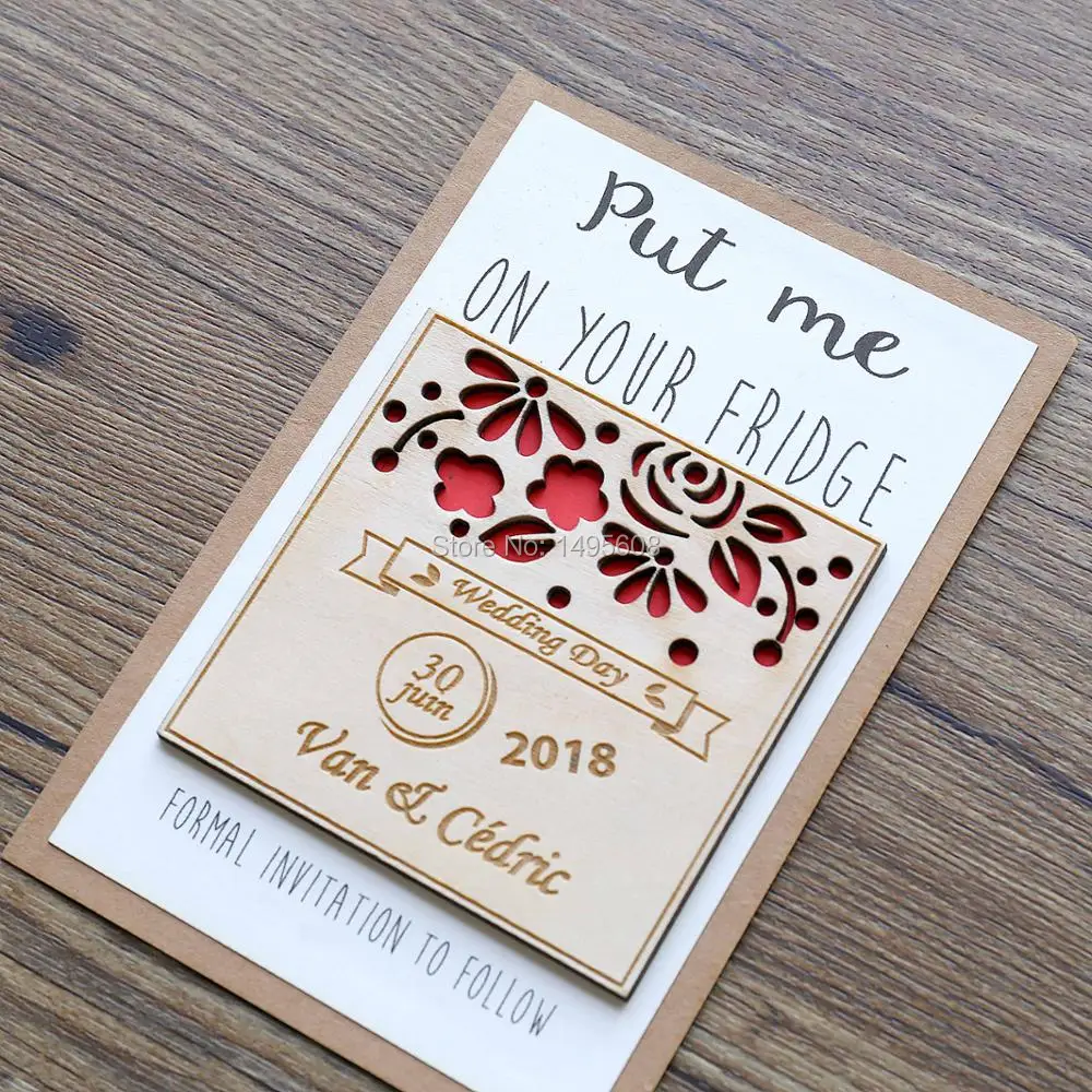 Деревянные магниты для сохранения даты 65 лазерная резка сохраняет