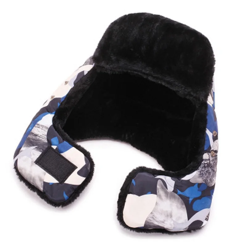 Winter Camouflage Hat For Men Women Thermal Windproof Bomber With Face Mask Earflaps 2019 New Arrival Thicker Aviator | Спорт и