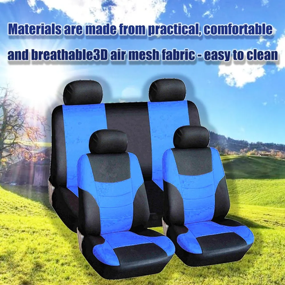 Передняя Задняя сетка Авто Роскошная ткань кожаные универсальные чехлы для