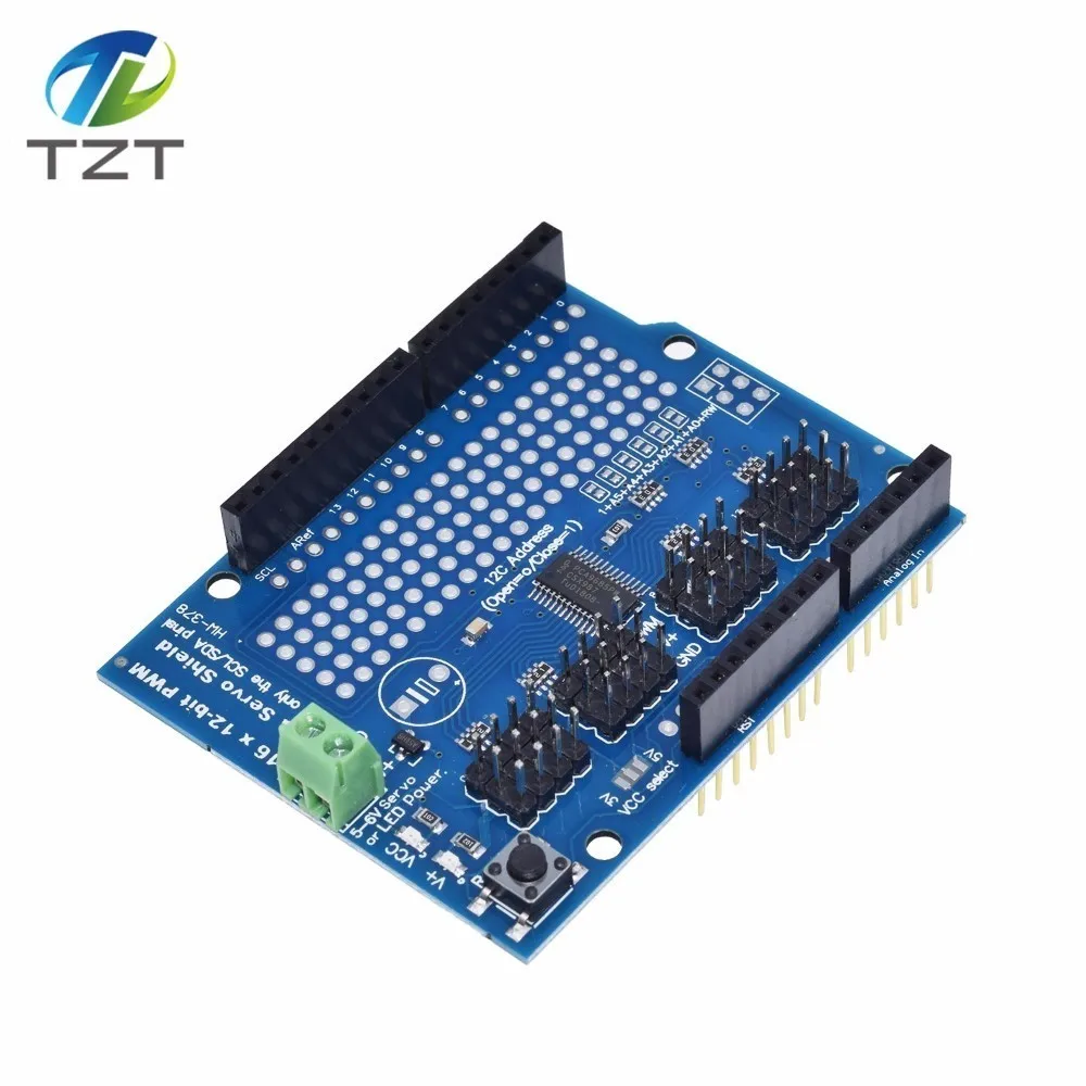 TZT teng двигатель/шаговый/сервопривод/робот щит для Arduino I2C v2 комплект w/Драйвер PWM