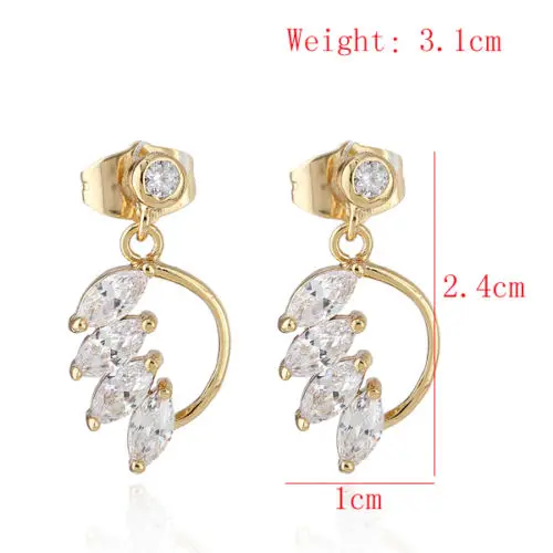 Free Shipping Fashion Womens White Sappire Crystal Wing's Design Dangle Stud Jewelry Earrings 2015 New Arrival Promotion | Украшения и