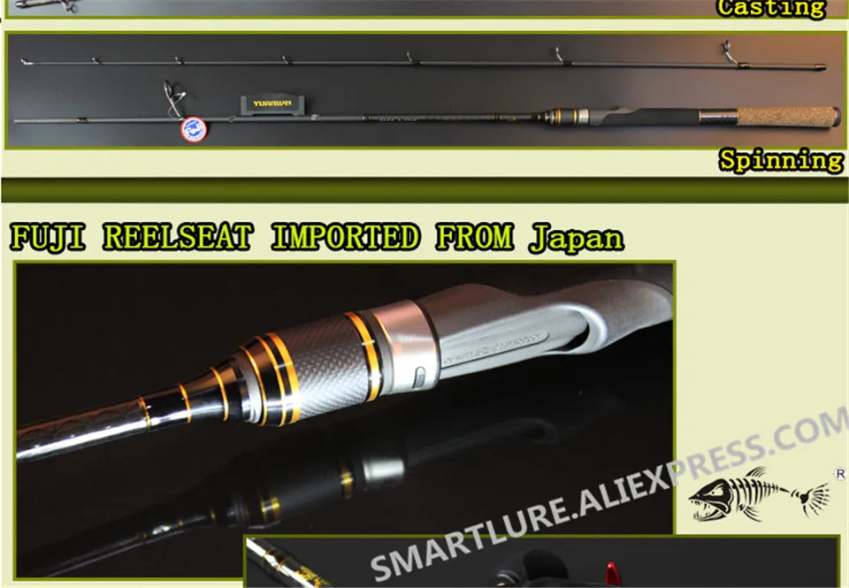 YUANWEI baitasting стержень 2 Ses S702M/2,1 момме/на возраст от 6 до 24g/6-14lb FUJI аксессуары IM7 углерода приманка литые удочки Vara De PESCA Olta