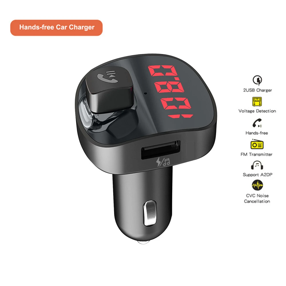 Dual USB телефон Зарядное устройство FM передатчик Bluetooth Car Kit рук-свободный